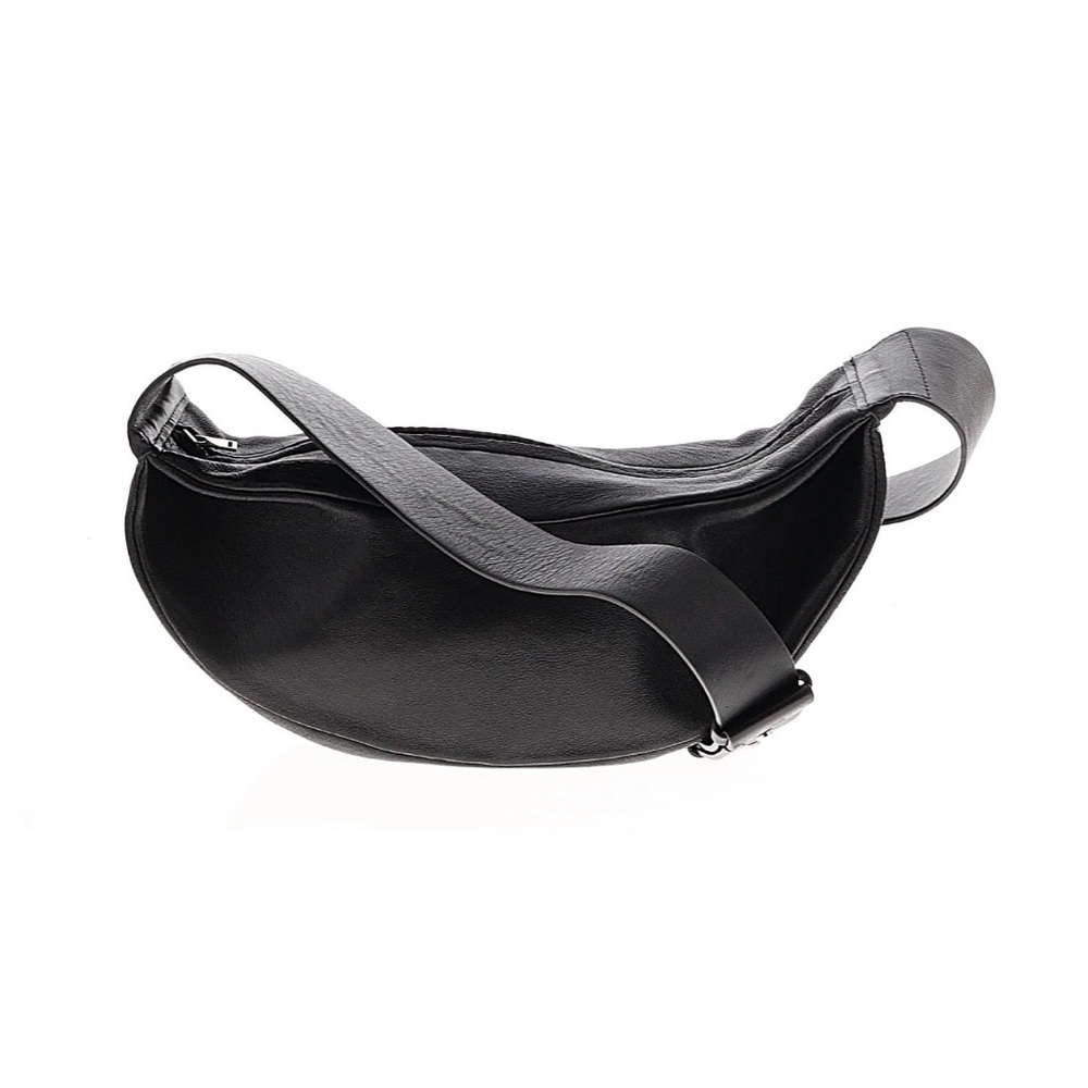 COS Swing Black Leather Crossbody Bag